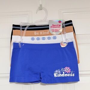 Girl’s Blue 'Kindness' Boyshorts - 4-Pack
